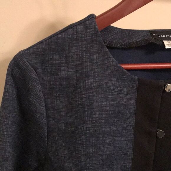 Styled by Joe Zee Blue w Black Trim Jacket - Sz 14 - Picture 3 of 8